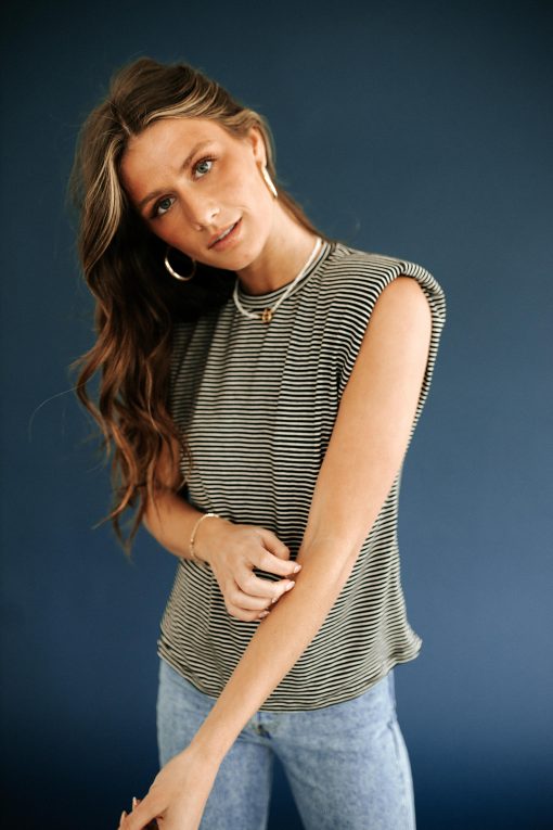 Gloria Striped Muscle Tee - Image 2