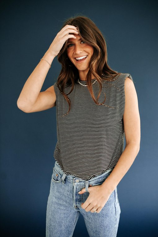 Gloria Striped Muscle Tee - Image 6